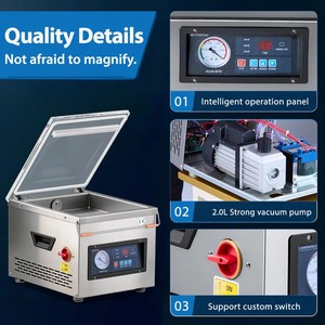 Selladora al Vacío de Acero Inoxidable, Máquina de Envasado al Vacío de Sobremesa para Alimentos Secos y Húmedos, Carne, Mariscos, Granos de Café - Product Image 4