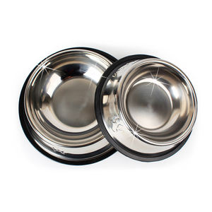 Produsen grosir mangkuk anjing peliharaan baja tahan karat mangkuk air makanan kucing awet dengan alas karet antiselip - Product Image 6