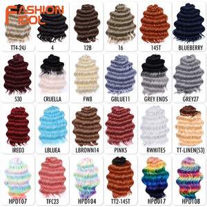 FASHION IDOL <span class=keywords><strong>Treccine</strong></span> Sintetiche Riccioline Ondulate Profonde Tinte 16 pollici/40 cm 300g/3 pz per Extension Capelli <span class=keywords><strong>Viola</strong></span> - Product Image 2