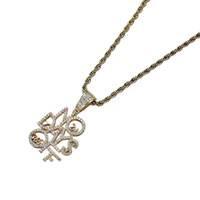 Pendentif en laiton avec lettres CZ 'No Days Off', collier en zircon cubique 'Iced Out', bijoux Hip Hop, cadeau Bling Bling