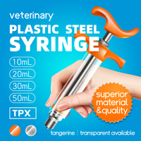 Seringues vétérinaires en plastique réglables BLUEWORTH TPX pour animaux, 10, 20, 30, 50 ml, instruments vétérinaires
