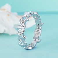 925 argent Sterling opale étoile de mer et coquille bague plaqué platine bague pour femmes à la mode bijoux fins cadeaux de mariage BSR430