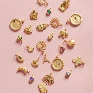 Collar con colgante de un solo elemento para mujer, piedra de sol y luna clásica, cobre, DIY, cumpleaños, Ojo de circón, enlace de latón para regalo Cristiano - Product Image 4