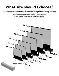 Écran de projection manuel sur pied de haute qualité, portable, 60, 72, 84, 92, 100, 110, 120 pouces, format 16:9 - Product Image 4