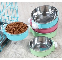 Gamelle suspendue pour animaux de compagnie (chiens et chats) – Mangeoire amovible pour chiot, en plastique solide et acier inoxydable, écologique, pour usage intérieur et extérieur