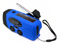 Mini radio météo portable à manivelle solaire d'urgence pour la randonnée en extérieur, avec lampe torche intégrée et batterie 2001-3000mAh