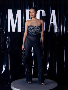 फेस्टिवल पार्टी मेटल क्लबवियर सेक्सी पारदर्शी डायमंड नाइट क्लब रेव चेन चमकदार शीर्ष बॉडी गहने - Product Image 2