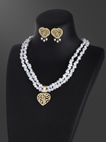 Collier tendance bohème en acier inoxydable plaqué or 14 carats avec imitation perle pour femme - Idéal pour offrir