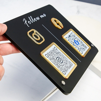 Letrero de Redes Sociales con Código QR Múltiple, Escanee para Pagar, Letrero de Negocio para Facebook e Instagram, Letrero de Pago