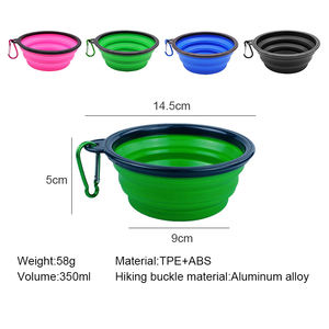 BPA FREE Hundefutter schale Silikon-Hunden äpfe in Lebensmittel qualität Faltbare zusammen klappbare Hunden äpfe Silikon-Hunden äpfe 3er-Pack mit Metall klammern - Product Image 3