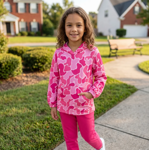 Camisa/Blusa Longlv con Estampado de Leopardo Rosa para Niñas, Top Casual de Manga Larga con Bolsillos, Mezcla Transpirable de Spandex/Poliéster, Corte Holgado - Product Image 6