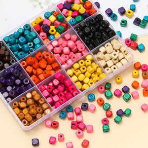Square Wooden <b>Beads</b> Loose Solid Wood 6mm For Bracelet Making DIY Jewelry Crafting Accessories Multicolor <b>Set</b> - Product Image 1
