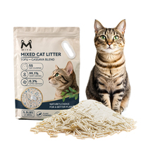Litière pour chat en tofu et manioc, à agglomération rapide, faible poussière, contrôle des odeurs, à base végétale, biodégradable, OEM ODM, vente en gros