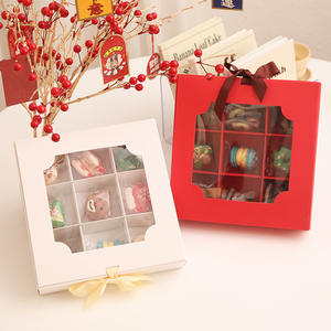 กล่องเค้กใสทรงสี่เหลี่ยมขนาด 8-14 นิ้ว พร้อมหน้าต่างใส วัสดุกระดาษคราฟท์ลายนูน รีไซเคิลได้ สำหรับใส่ซูชิและเก็บน้ำตาล - Product Image 5