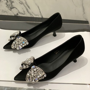 New Hot Selling Shallow Mouth Pointed <b>Toe</b> Stiletto Fashionable and Versatile High-end High Heels - Product Image 2