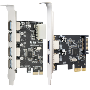 Адаптер PCI-E для USB-3,0, 4 порта, PCI e Express PCIe 1x для настольного компьютера, USB-порт, карта расширения USB3.0, 4 порта, скорость 5 Гбит/с