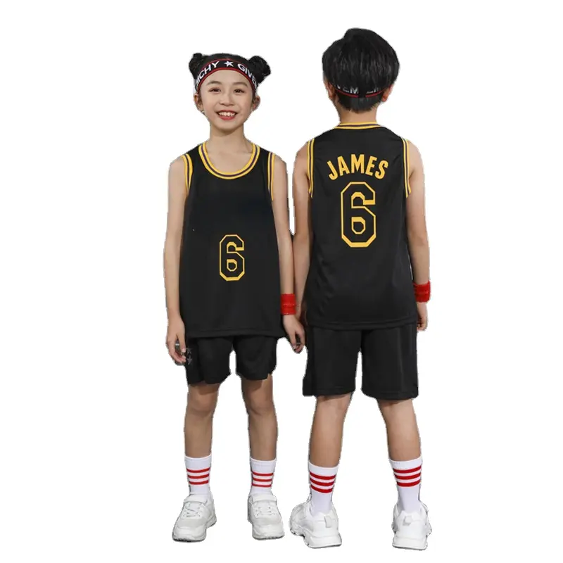 Schlussverkauf individuell atmungsaktiv schnell trocknend nie verblassend Kids Basketballtrikot Einzelwesten Set Basketballuniform Stierküchen