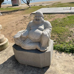 Vida Tamanho Jardim Grandes Estátuas De Pedra Escultura MI LE Buda Rindo Feliz Maitreya Escultura De Pedra - Product Image 6