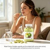 Capsules de Complexe de Cactus Nopal en Gros OEM, Marque Privée, 120 Comprimés, Complément Alimentaire