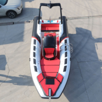 Bateaux pneumatiques Hypalon double modèle de 5,8 m (19,3 pi) avec coque en V profond en fibre de verre et PVC de 1,2 mm pour la pêche en extérieur