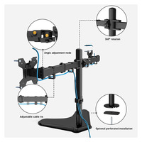 Support d'écran multi-écrans réglable de 10 à 32 pouces, bras double pour moniteur, support de bureau