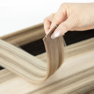 Extensión de cabello de trama a mano de 20g, extensiones de cabello humano ruso Remy 100%, trama atada a mano, trama doble dibujada Genius - Product Image 2