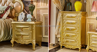 Offres Spéciales ensemble de chambre à coucher de lit européen cadre en bois massif or de luxe lit double royal fantaisie meubles antique ensemble de literie King Size