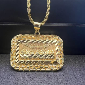 定制 18K 金嘻哈风格最后的晚餐耶稣吊坠定制不锈钢项链男士钻石首饰 - Product Image 4
