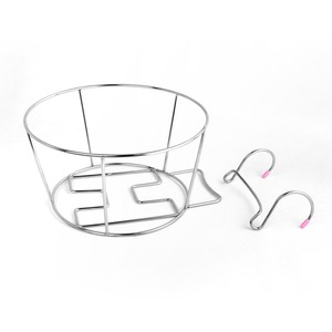 Kaiwang – support de pot de fleurs en acier inoxydable, panier suspendu rond pour garde-corps de balcon, aucun installation requise, type crochet, matériau 201 - Product Image 4