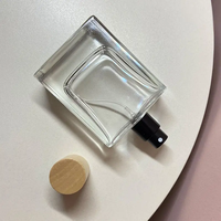 Bouteille de parfum carrée vide à fond lourd, bouteille de décantation en verre épais pour parfum, vente en gros, 30ml 50ml