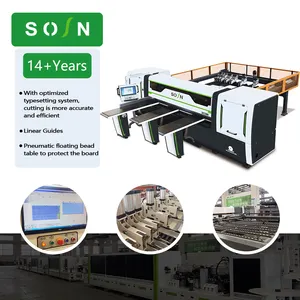 Serra de computador para corte de painel CNC, máquina de corte de madeira com alimentação automática e software de layout otimizado