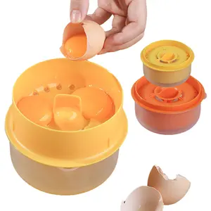 In Stock Egg White Separator with Container Egg Yolk Filter Separation Storage Bowl Kitchen Gadgets Divide 5-6 Eggs