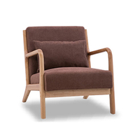 Nordic Designer Armlehne Einzels ofa Massivholz rahmen Samt Lounge Chair Moderner Wohnzimmer Sessel 1 Stück Freizeit stuhl