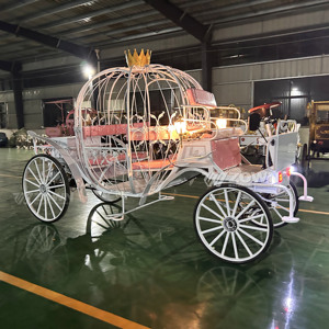 Carroza de Calabaza de Cenicienta de Cuento de Hadas, Carro de Metal de Cuatro Ruedas con Luz LED Personalizada para Boda, Desfile, Parque Temático, Fotografía - Product Image 4