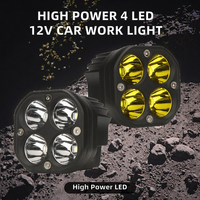 Lampe de travail automobile RUNLAI PZ2178 haute puissance à 4 LED jaunes, 6000 lumens, 12V, super luminosité, lampe spot universelle pour tracteur routier, camion