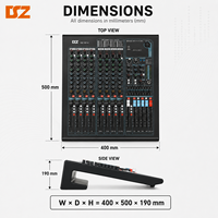 Consola de Mezcla de Audio Digital Profesional DSZ DS-12P-4 de 12 Canales con Entradas XLR, Salidas USB, 30W, 100-240V para Eventos en Vivo