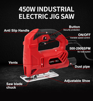 Scie sauteuse électrique industrielle KAFUWELL PA5438, largeur de coupe 55 mm, 400 W, 220-240 V, coupe-bois et métal portable, garantie 1 an