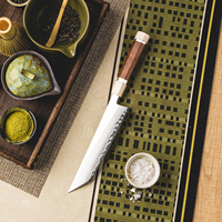 Couteaux de cuisine Sakimaru 8'' PM204/Version chinoise de l'acier en poudre M390 pour la découpe, couteau de cuisine avec manche en bois Mkuruti
