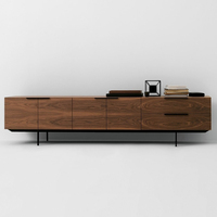 Meuble TV et armoire en bois de couleur noyer, style moderne et minimaliste, pour salon, avec montage facile, pour téléviseurs de 55 à 59 pouces
