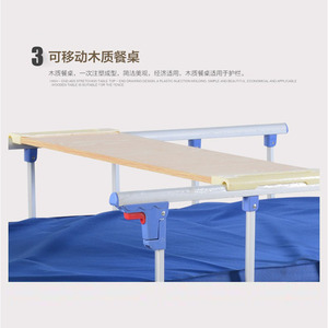 Lit d'hôpital multifonctionnel manuel à trois fonctions, hauteur réglable avec frein de roue central, édition standard - Product Image 3