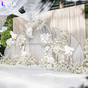 LEDA New Design Outdoor Events Decoration Metal-<b>Framed</b> Polycarbonate Sheet White Iron <b>Backdrop</b> for Wedding - Product Image 2