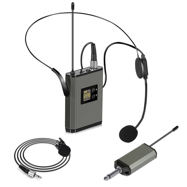 Professional XLR Lavalier Headset Microphone Wireless Noise Cancelling Lightweight Portable Microphone for Teachers Meetings
