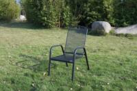 Chaise de salle à manger intérieure/extérieure de qualité commerciale, revêtement électronique en maille métallique empilable, design moderne et confortable en acier gris fer antirouille