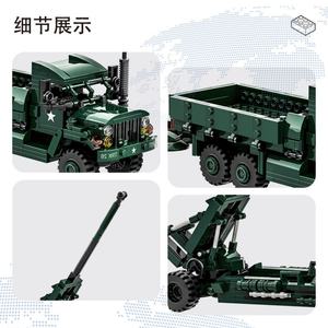 Nuevo 4510 M35, Camión de Carga Militar SWAT, Obús M198, Vehículo Blindado, Modelo de Cañón, Bloques de Construcción de Juguete - Product Image 2