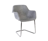 Chaise de bureau moderne en feutre recyclé avec structure en fer, empilable et durable pour la maison et les espaces de détente