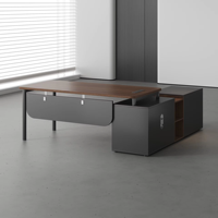 Bureau d'ordinateur MEKIA Boss avec armoire latérale pour gestionnaire, superviseur, finance, table de 1,6 m, chaise, combinaison moderne, contemporaine, simple, pour bureau
