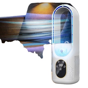 High-Speed Bladeless Fan, 7.9m/s Wind Desktop Air Cooler, Rechargeable Humidifying Fan with LED Display for Office - Product Image 1