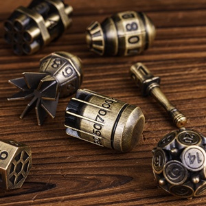 Ensemble de 7 dés polyédriques métalliques 4 couleurs <span class=keywords><strong>pour</strong></span> RPG, DND, bombes nucléaires, avec emballage personnalisé, cadeau classique - Product Image 5