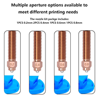 Kit Nozel Pengganti Cepat Terintegrasi Creality, Nozel Hotend Tembaga Baja Keras 0.2/0.4/0.6/0.8mm, Kompatibel dengan Hi/K2/K2 Plus