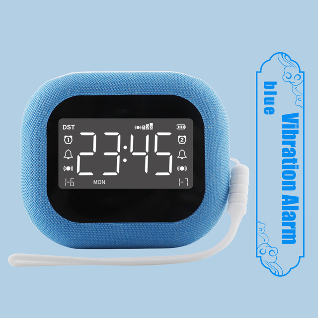 Powerful Loud Alarm Clock with Vibrating Digital Display Rechargeable Battery & White Noise for Heavy Sleepers Deaf/Hard Hearing